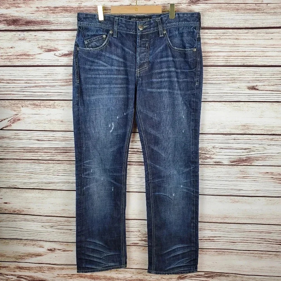 Affliction Los Angeles Men's 32x31 Ace Slim Straight Leg Distressed Jeans - Picture 1 of 12